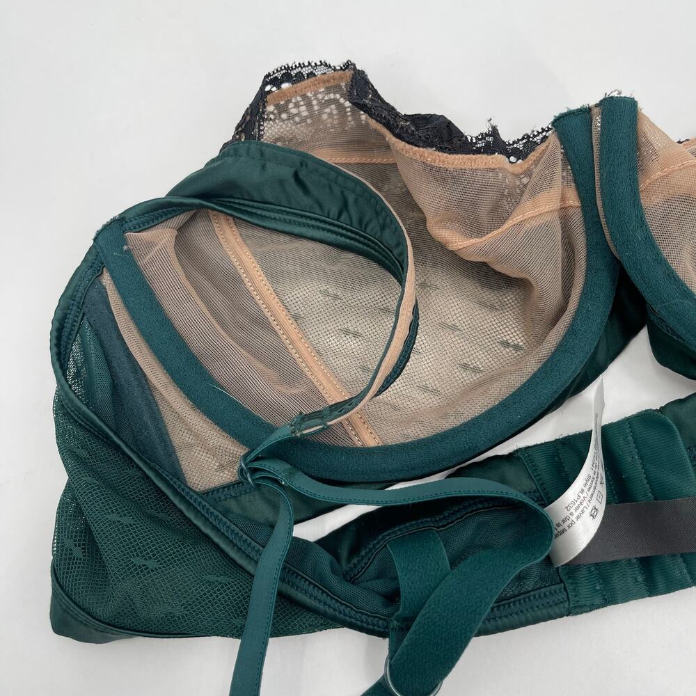 ADORE ME Bra Size 42C Teal Black Mesh Lace Curvy Adjustable Straps Intimates - Picture 13 of 15